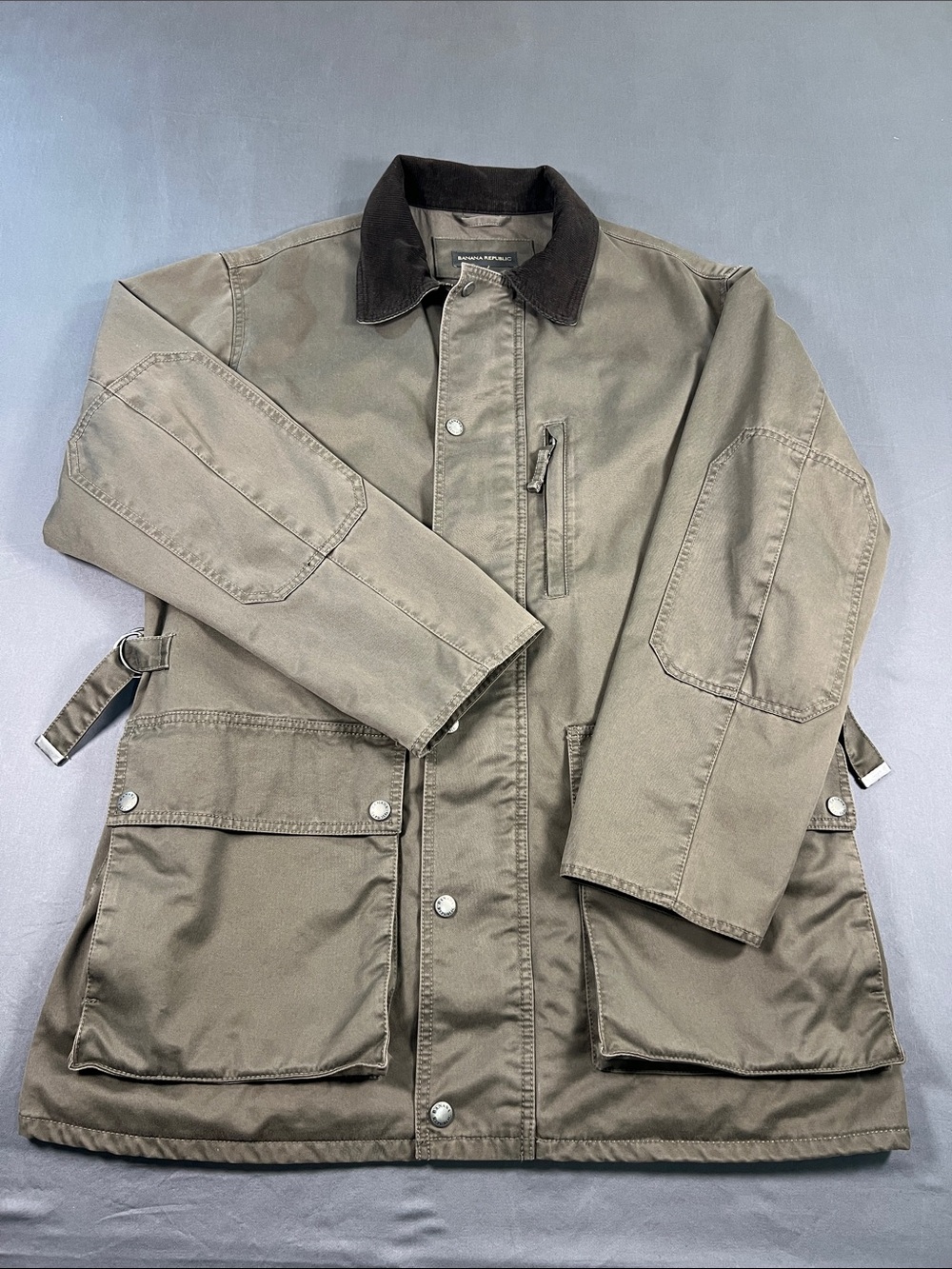 Banana Republic Olive Field Jacket with Dark Contrast Collar
